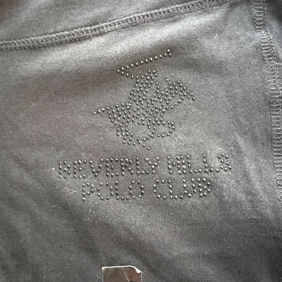 Beverly Hills Polo Club Leggings Womens Large Sparkle Logo Black New with Tags - Picture 3 of 7